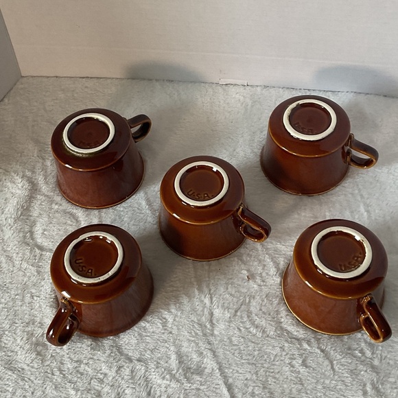Vintage Brown Ceramic Coffee Mugs Set - Picture 2 of 3